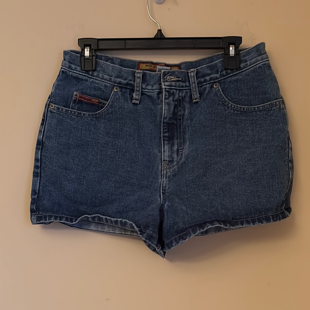 No Excuses Classic High-Waist Dark Blue Denim Shorts Size 11/12